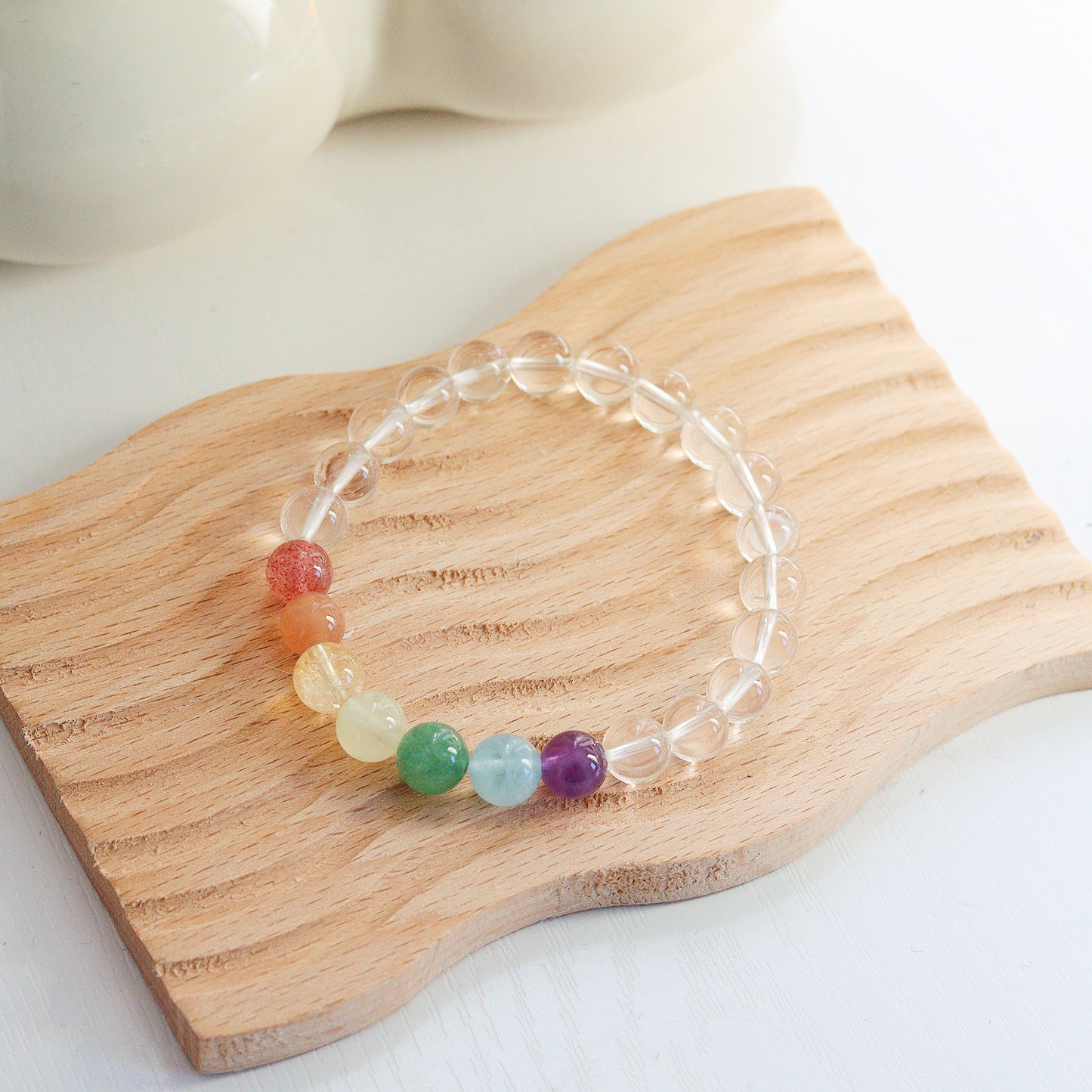 Multi-Gemstone White Crystal Bracelet