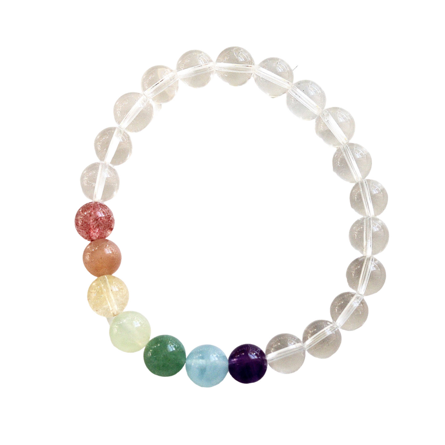 Multi-Gemstone White Crystal Bracelet
