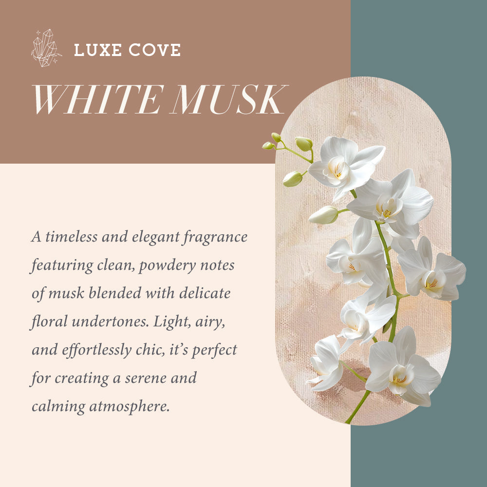 Throat Chakra White Musk Scented Aquamarine Crystal Candle