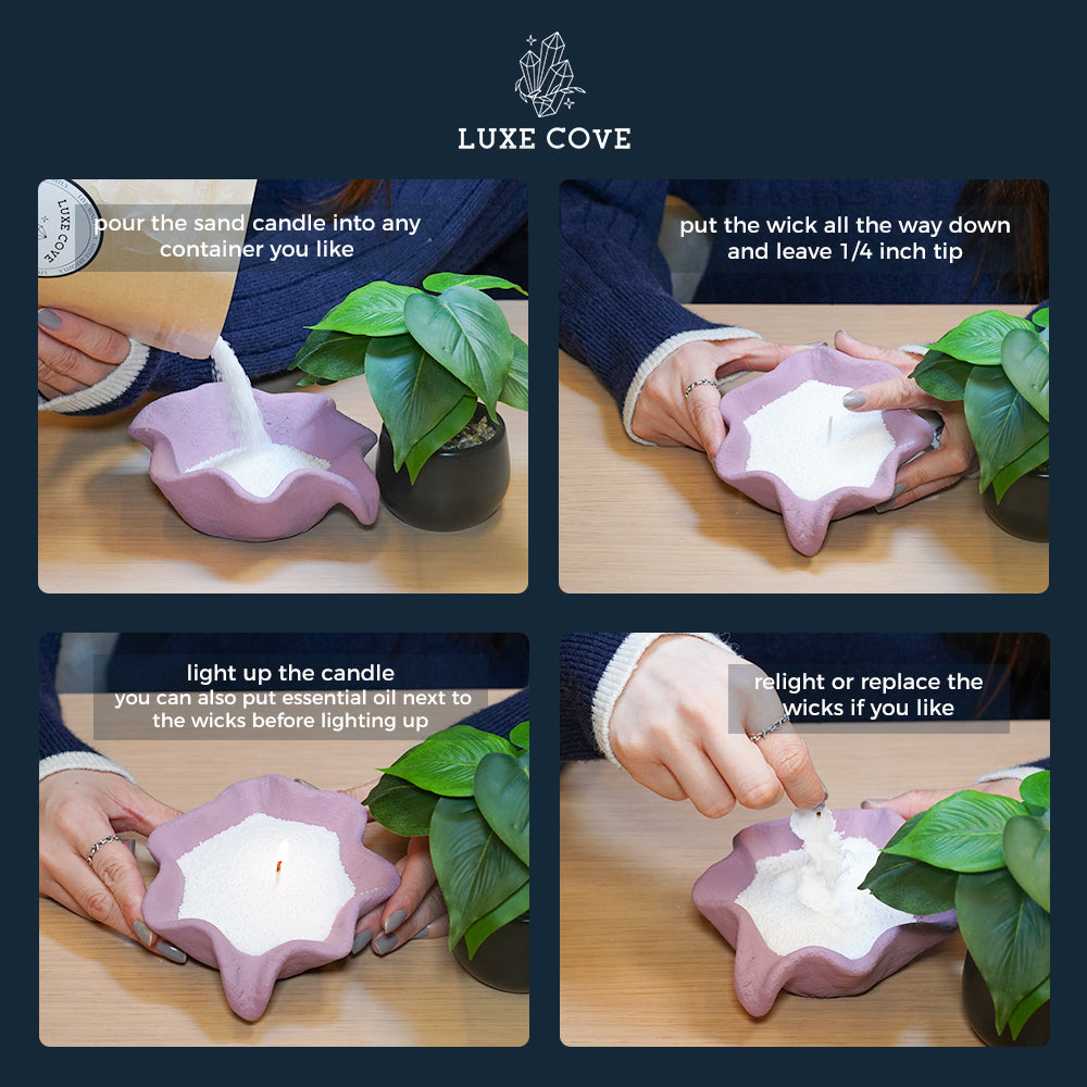 Decorative Sand Beaded Candle Set – Small  (Small Bowl+Decorative sand+Essential Oil+Wicks)