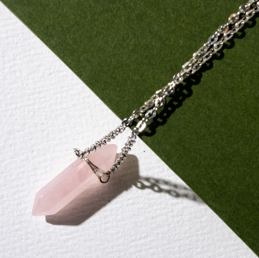 Eternal Love Rose Quartz & 925 Silver Necklace