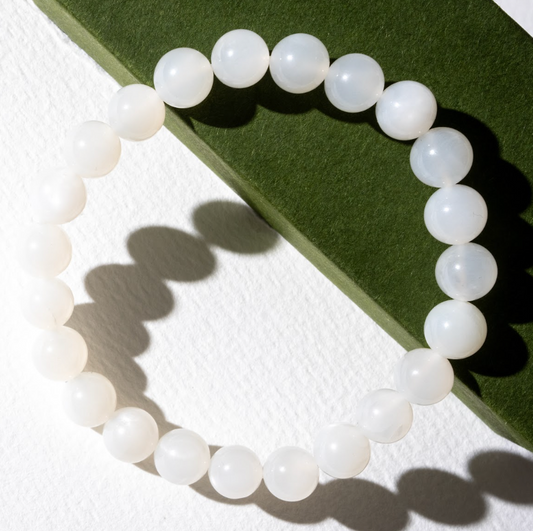 Ethereal White Moonstone Crystal Bracelet