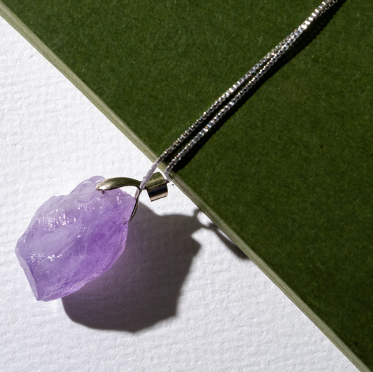 Lavender Glow Amethyst & 925 Silver Necklace