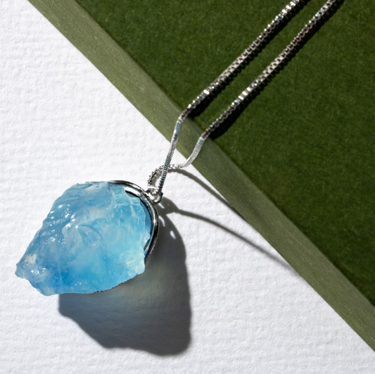 Ocean Breeze Aquamarine & 925 Silver Necklace