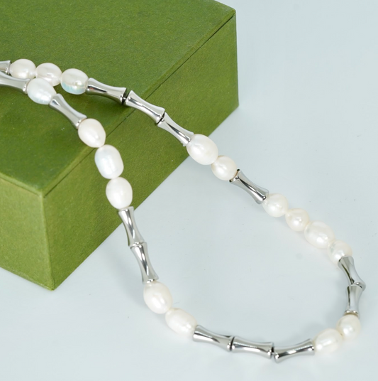 Classic Radiance Pearl & 925 Silver Necklace