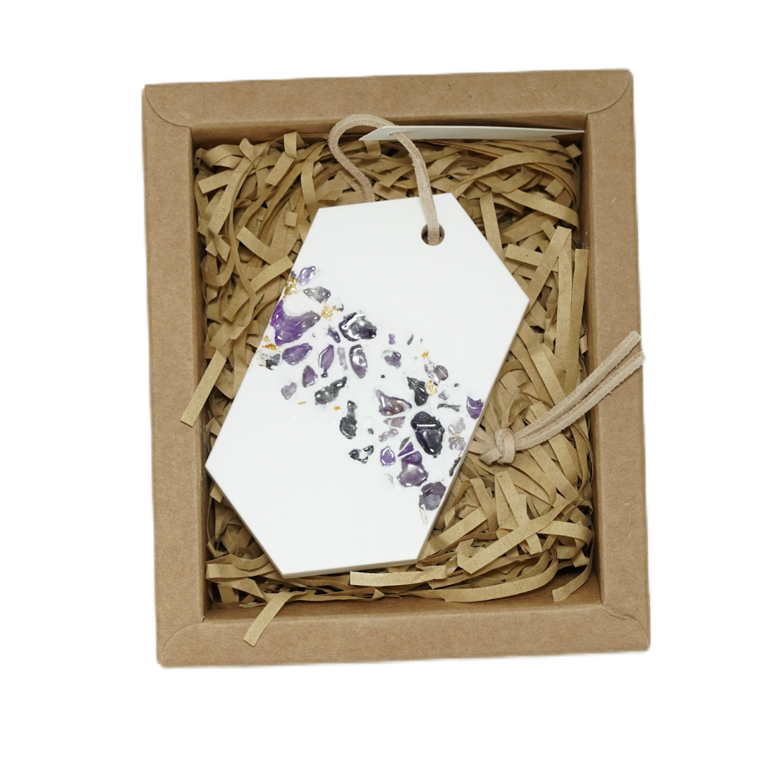Amethyst Crystal Plaster Hanging Ornament - Essential Oil Diffuser