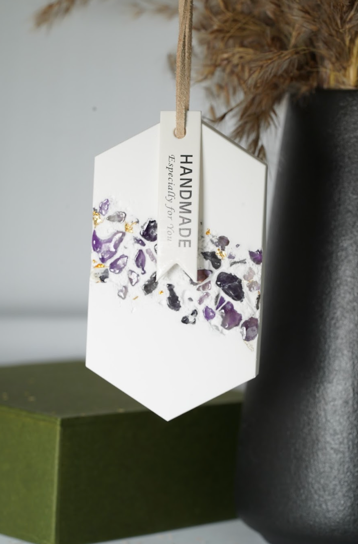 Amethyst Crystal Plaster Hanging Ornament - Essential Oil Diffuser
