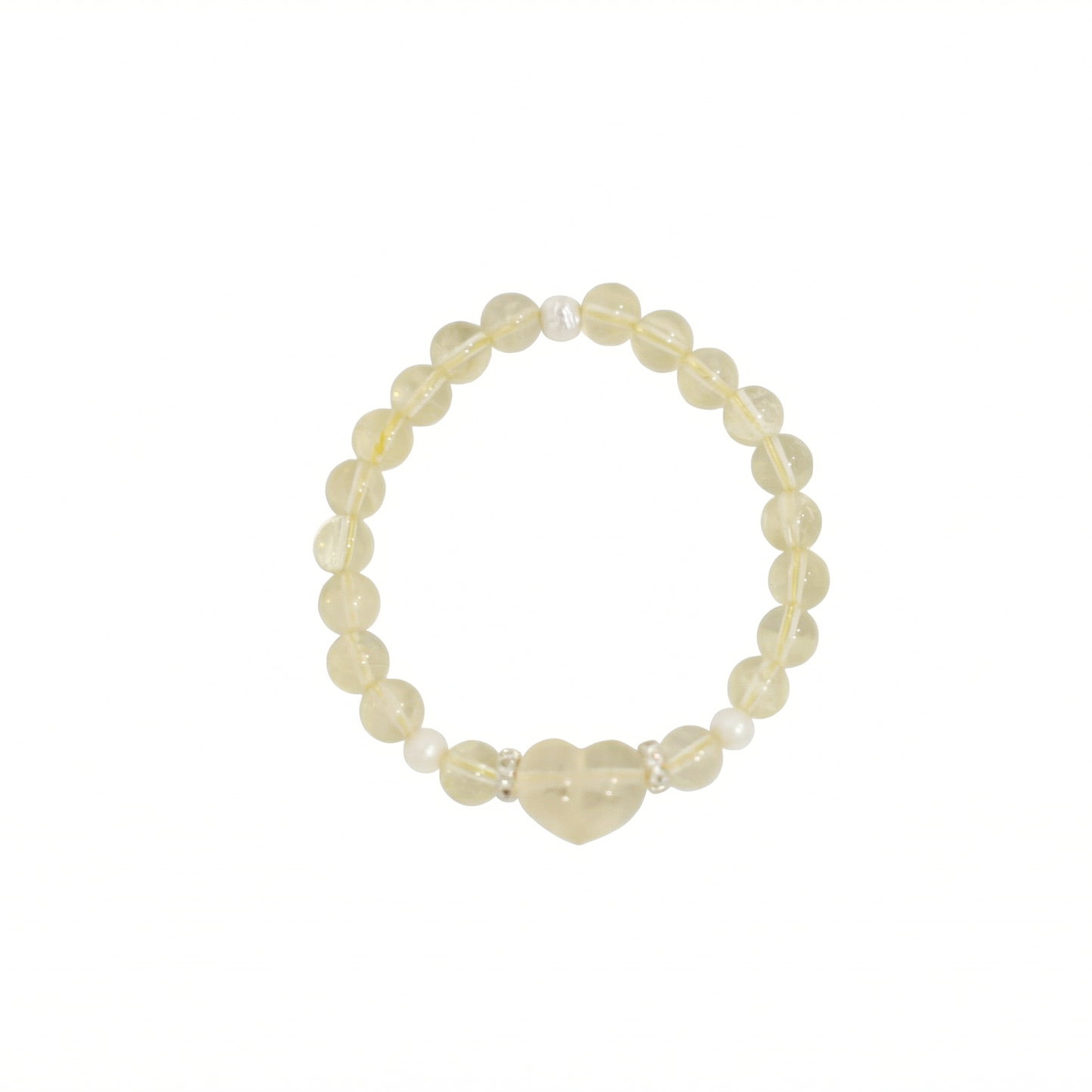 Citrine Heart Beaded Bracelet