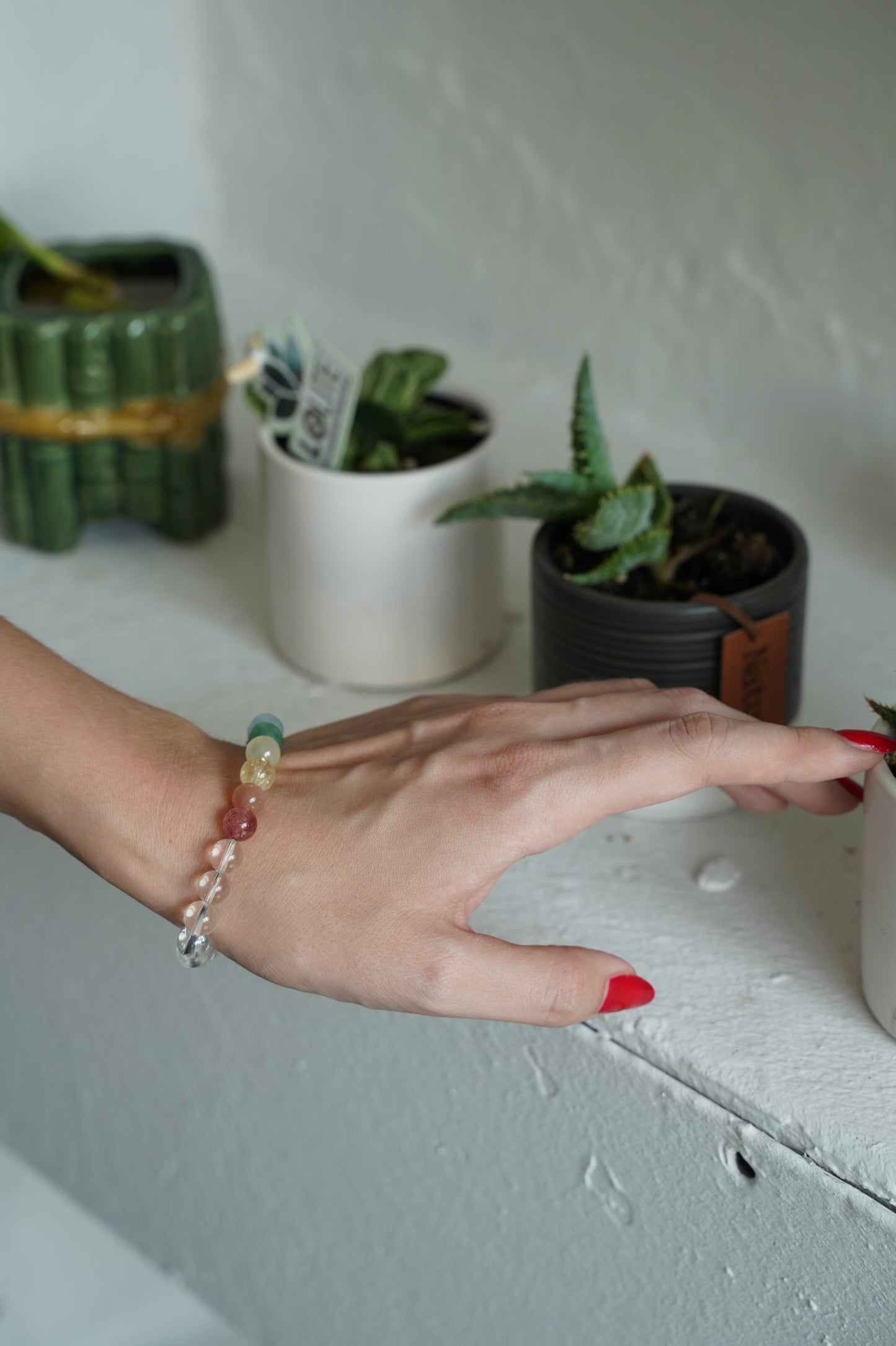 Multi-Gemstone White Crystal Bracelet