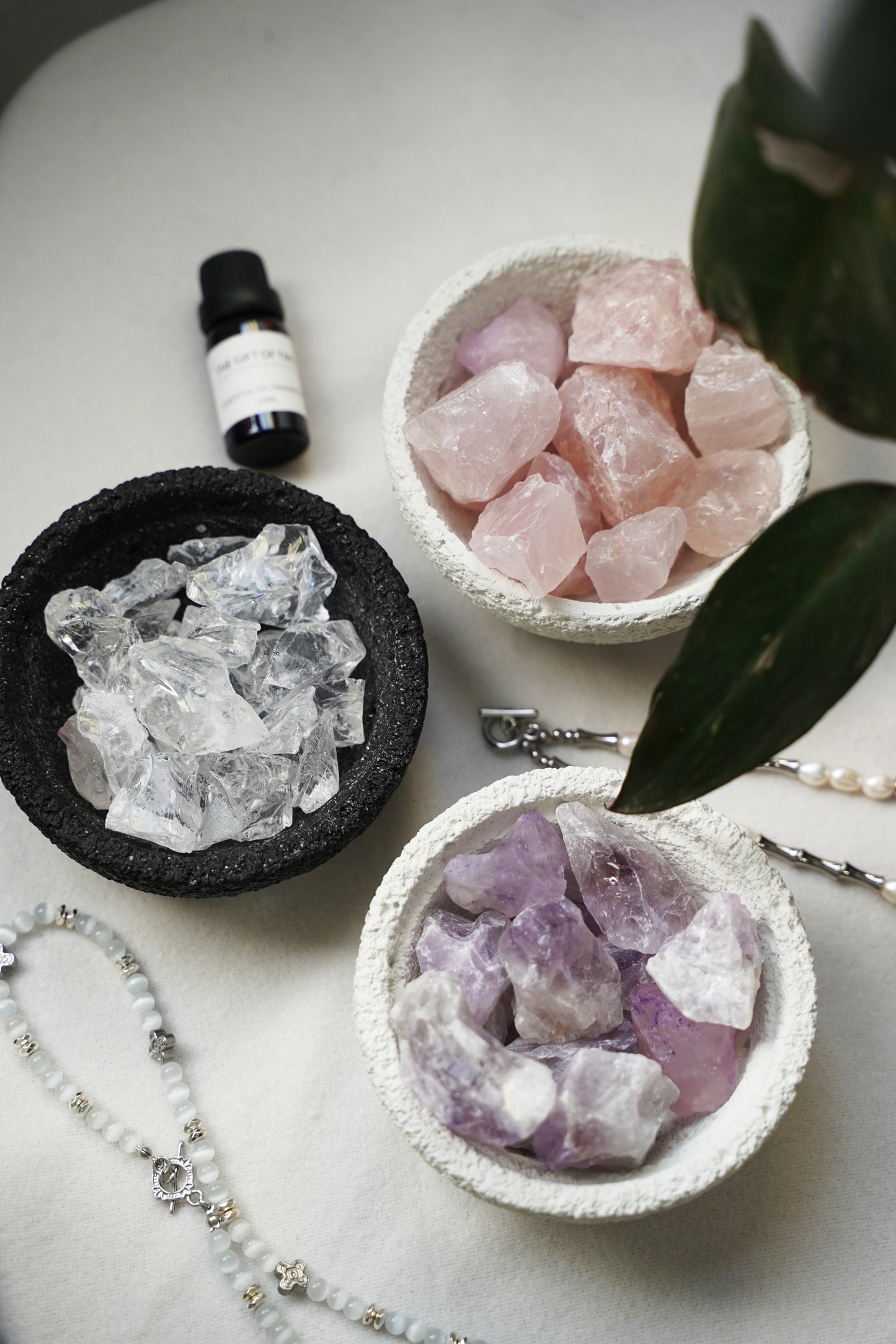 Custom Aromatherapy Crystal Set (Crystal Chunk+Essential Oil+Vessel)