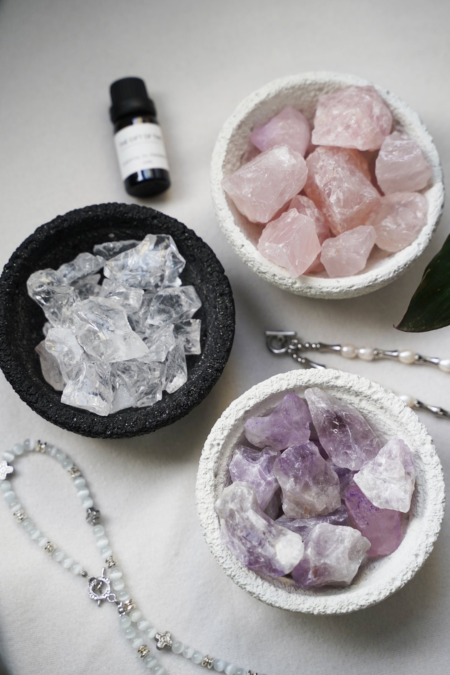 Custom Aromatherapy Crystal Set (Crystal Chunk+Essential Oil+Vessel)