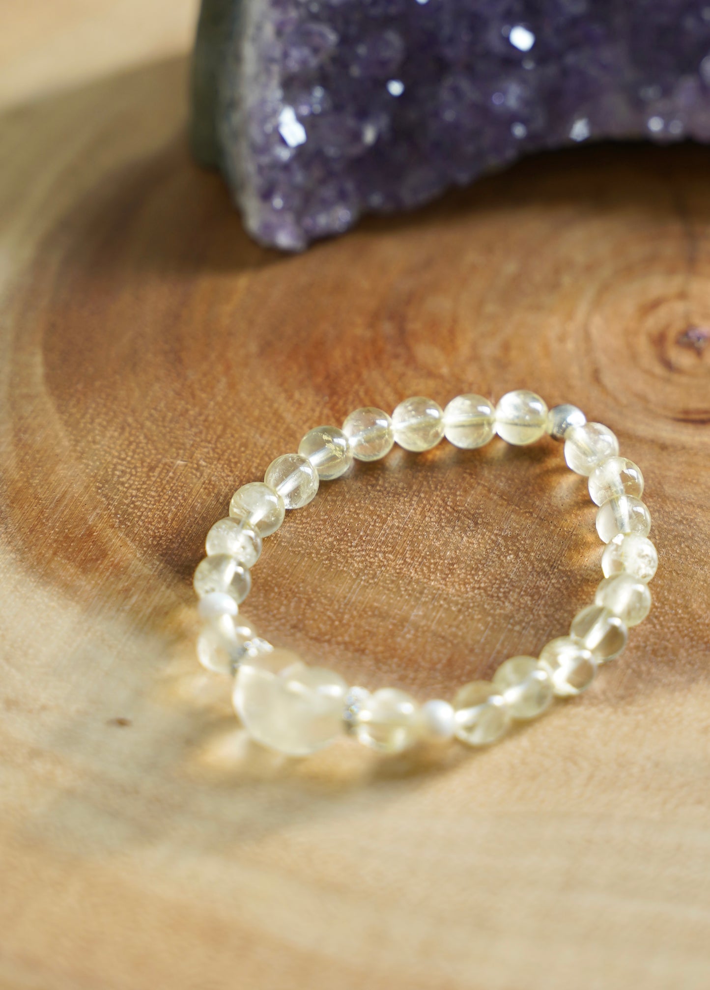 Citrine Heart Beaded Bracelet