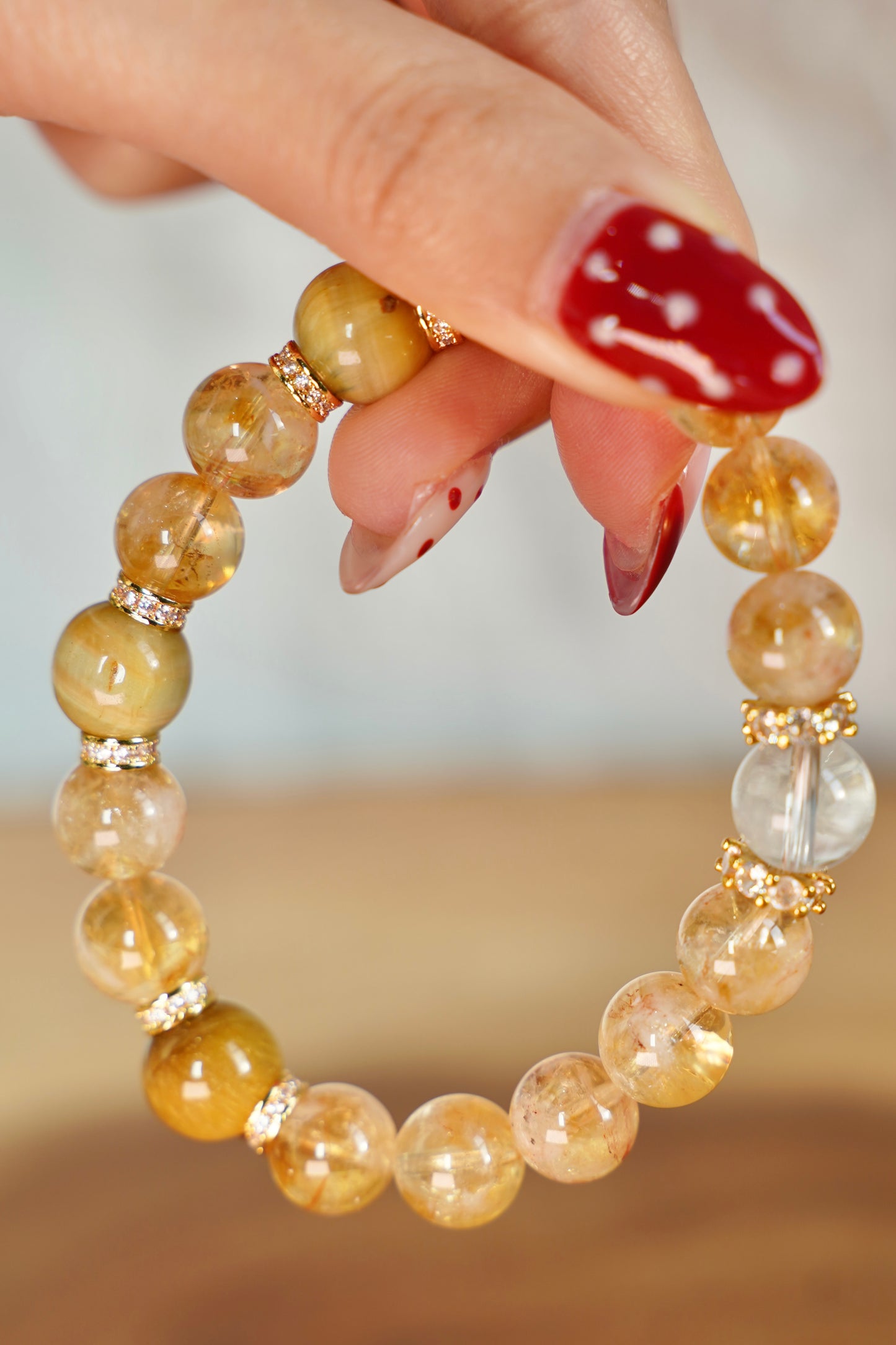 Yellow Rutilated Quartz Wealth Attraction Bracelet