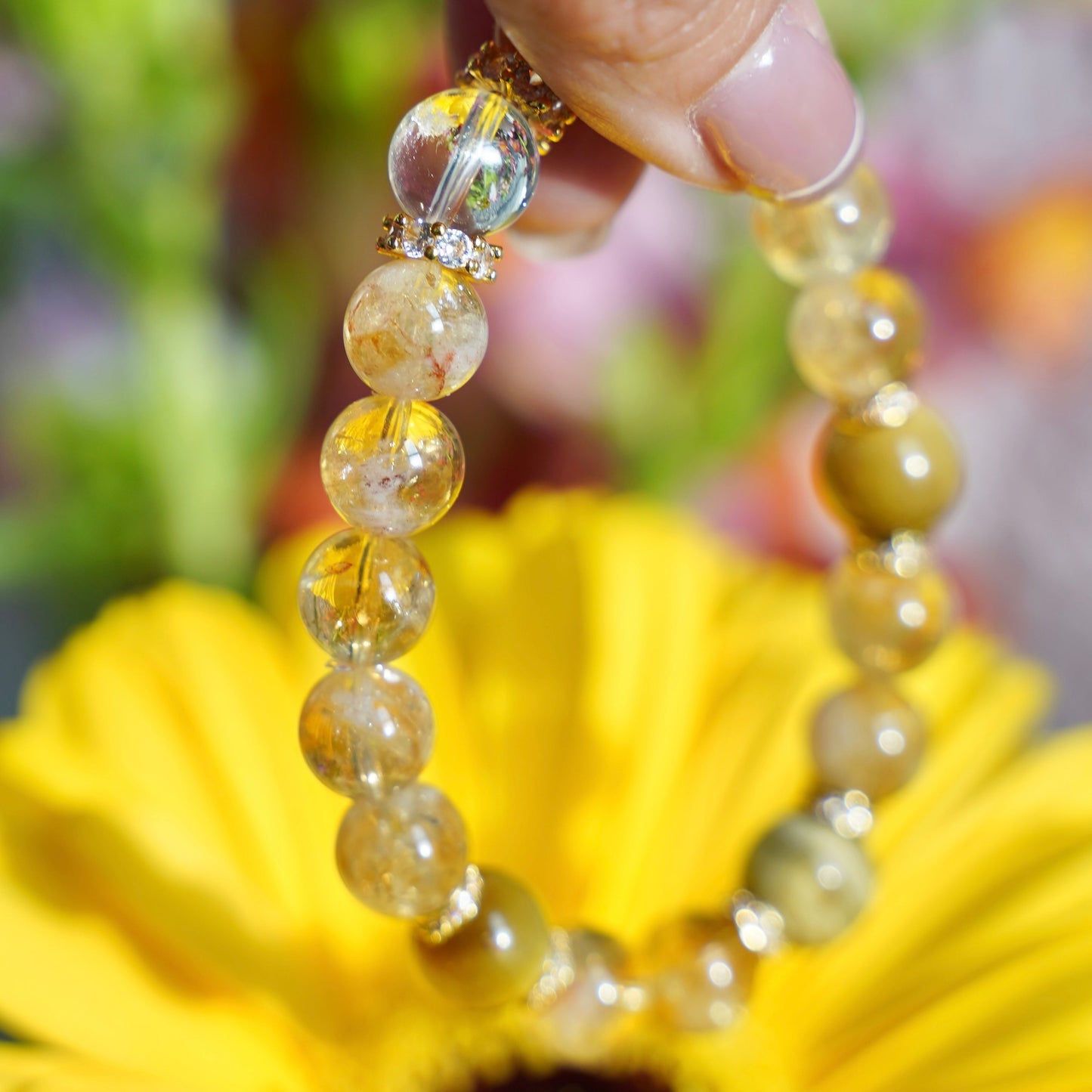 Yellow Rutilated Quartz Wealth Attraction Bracelet