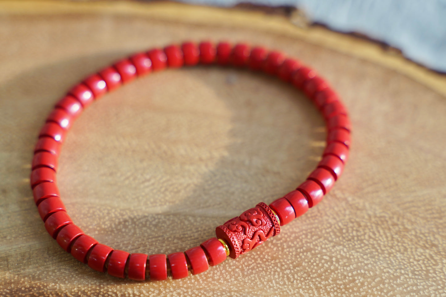 Natural Red Cinnabar Cloud Pattern Bracelet – Feng Shui Lucky Charm Bracelet