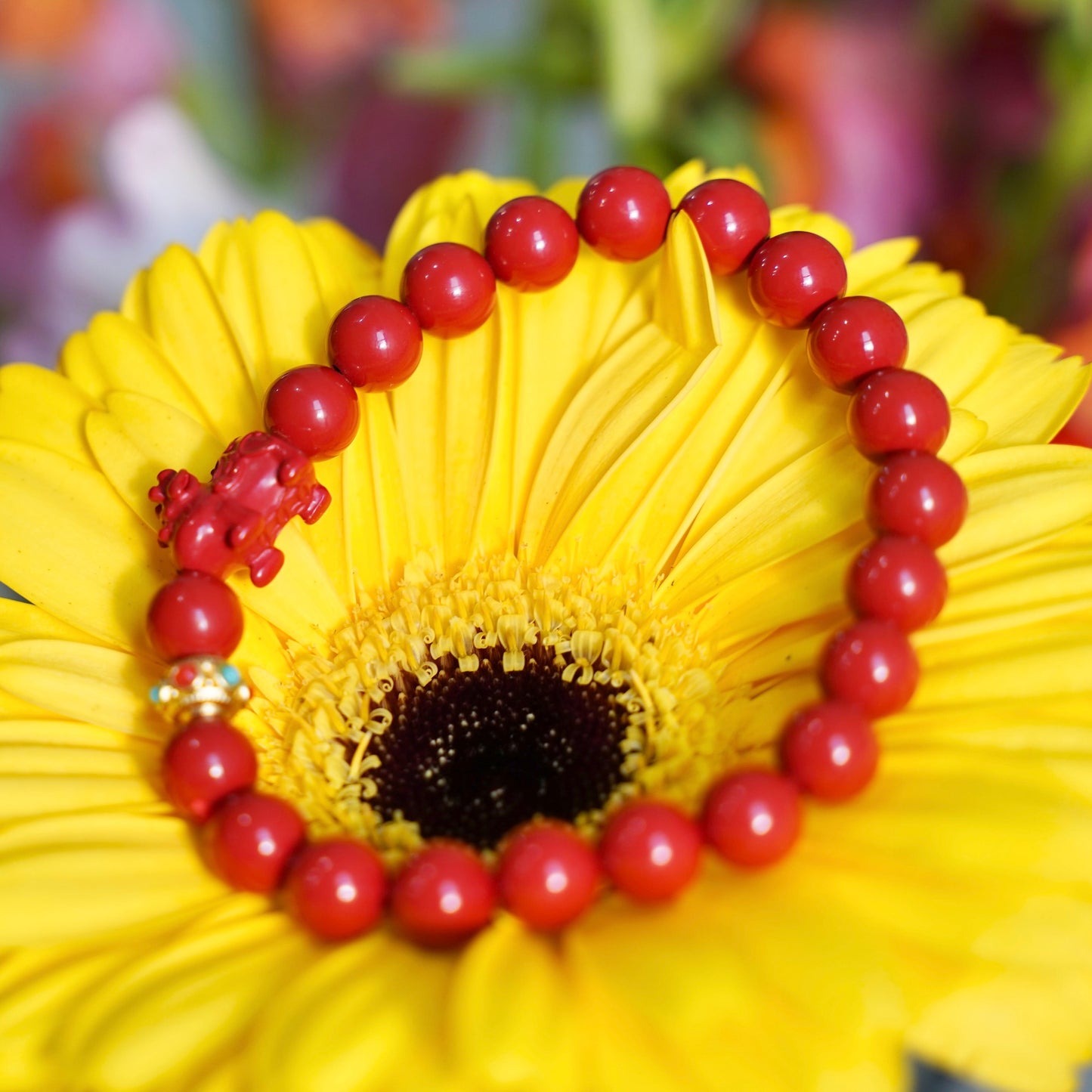 Red Cinnabar Pi Xiu Charm Bracelet