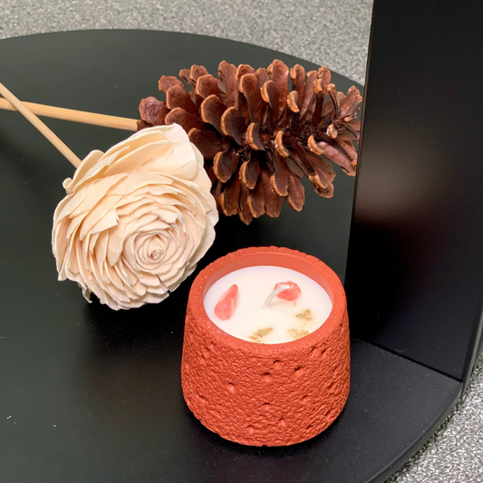 Root Chakra Tomato Scented Carnelian Crystal Candle