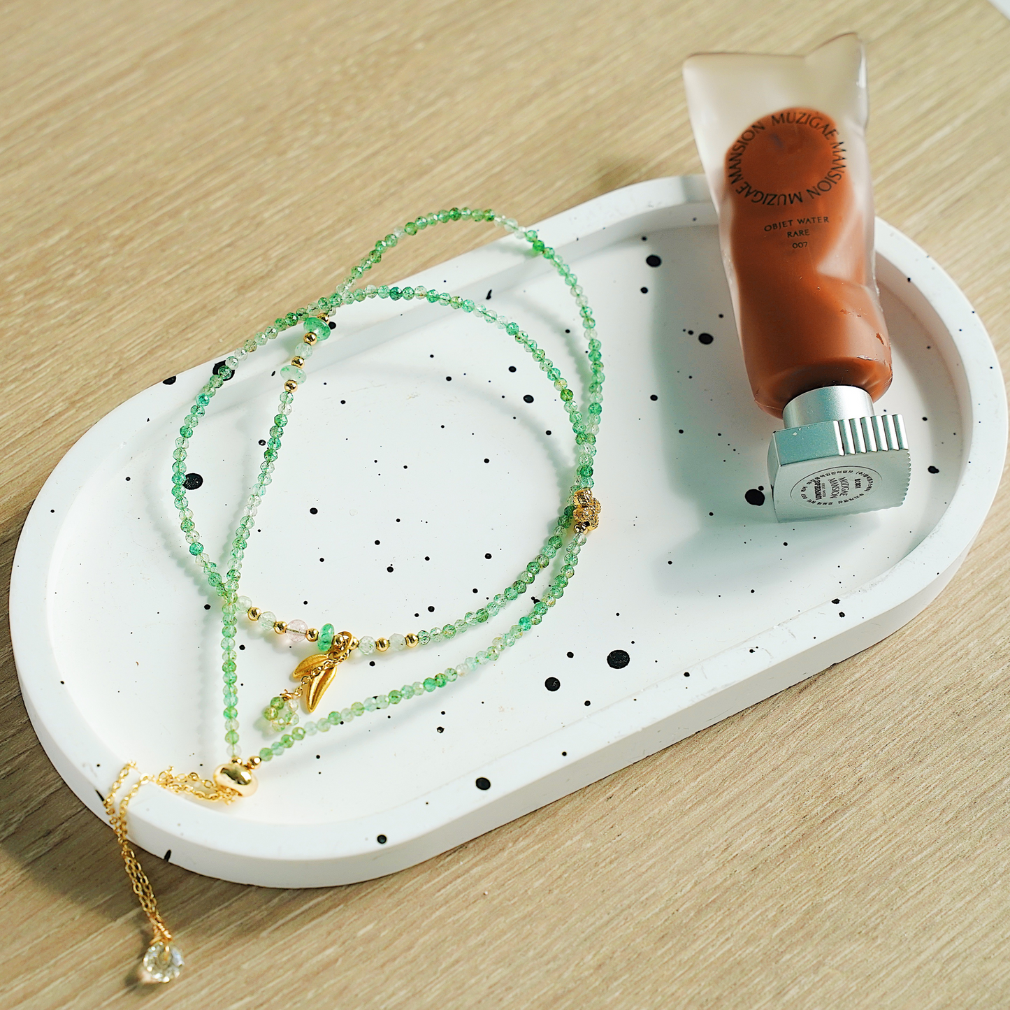 Green Strawberry Quartz Crystal Bracelet