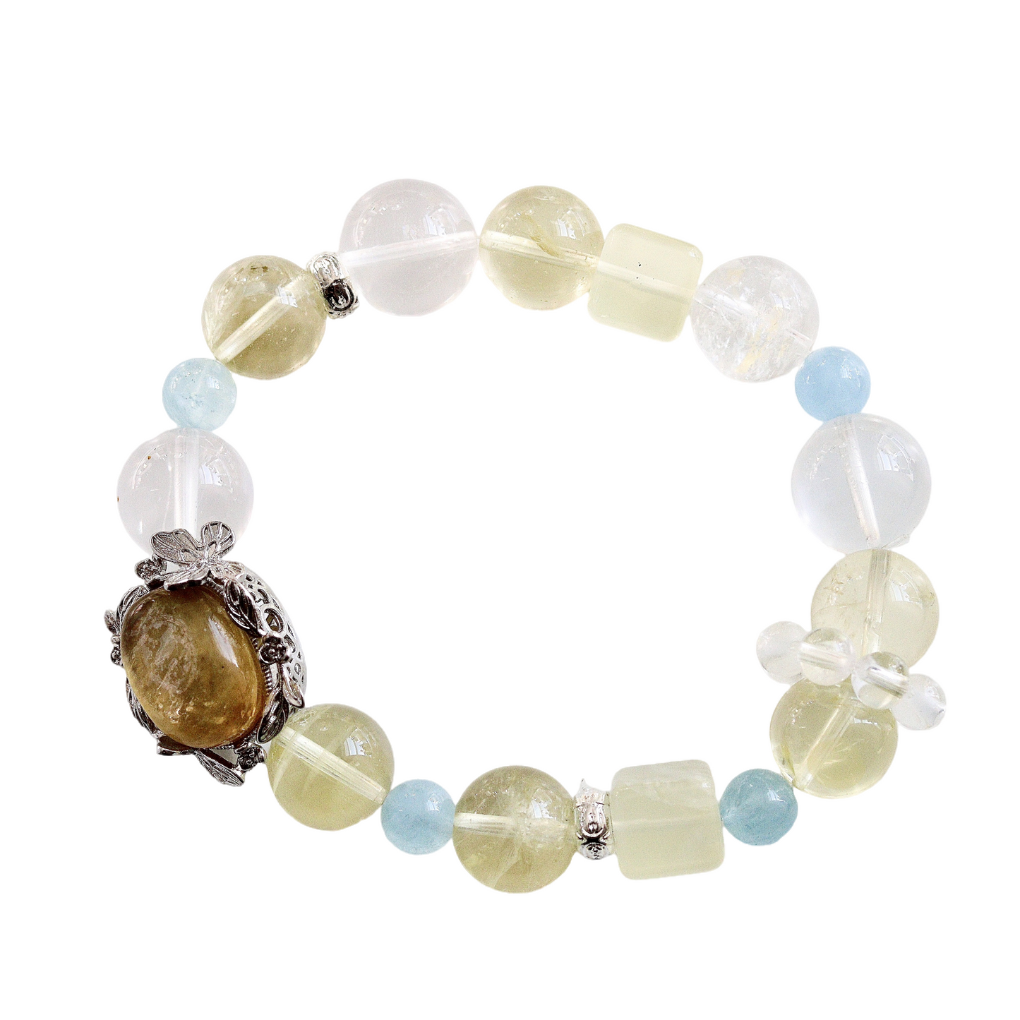 Gold Lithium Mica Crystal Cartridge Bracelet